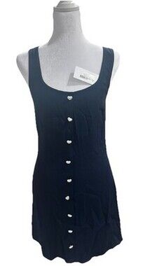 Reformation Heart Mini Dress Navy blue Femenine Normcore Size XS